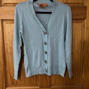 Tory Burch Light Blue Cardigan Sweater